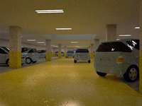 Simulation d'éclairage d'un parking pour tester un moteur de rendu.